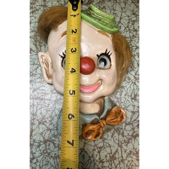 Vintage 1960's ENESCO-Japan Pair of Clown Wallhangings (Chalkware) E-8982 Stamp - Picture 5 of 8